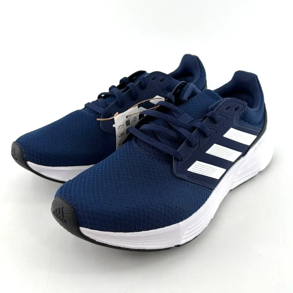 Adidas Men's Tech Indigo Cloud White Legend Ink Galaxy 6 Running Shoes Size 9